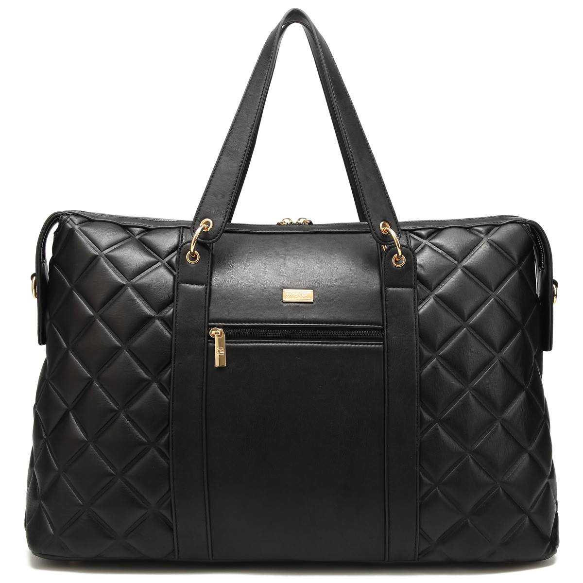 Badgley Mischka Quilted Vegan Leather Weekender Bag