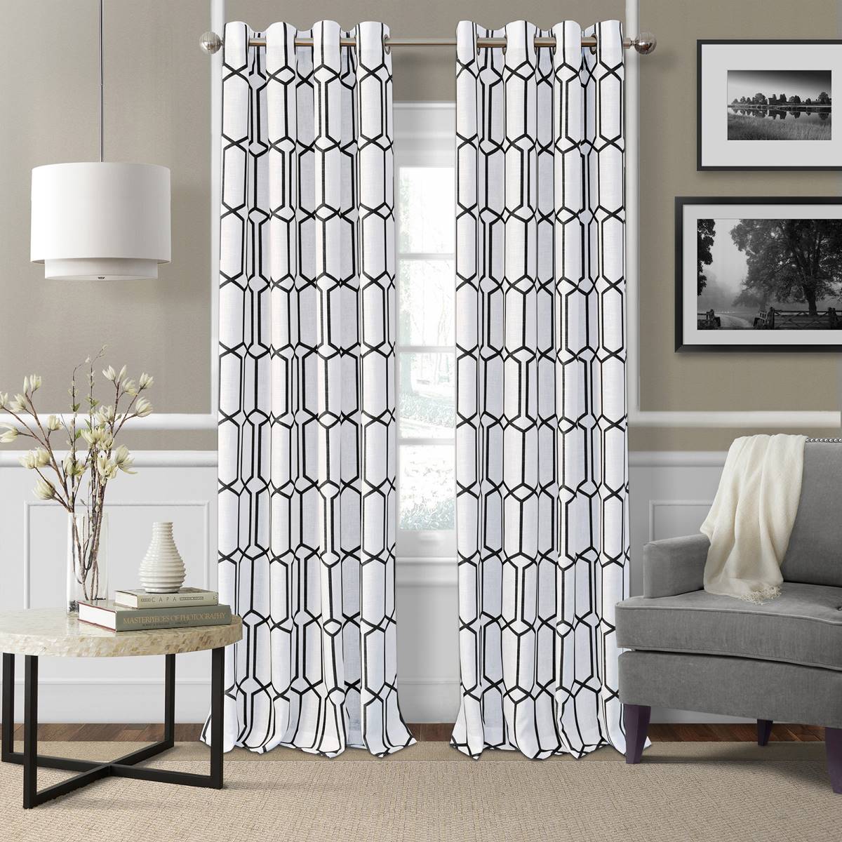 Elrene Kaiden Geometric Room Darkening Window Curtain