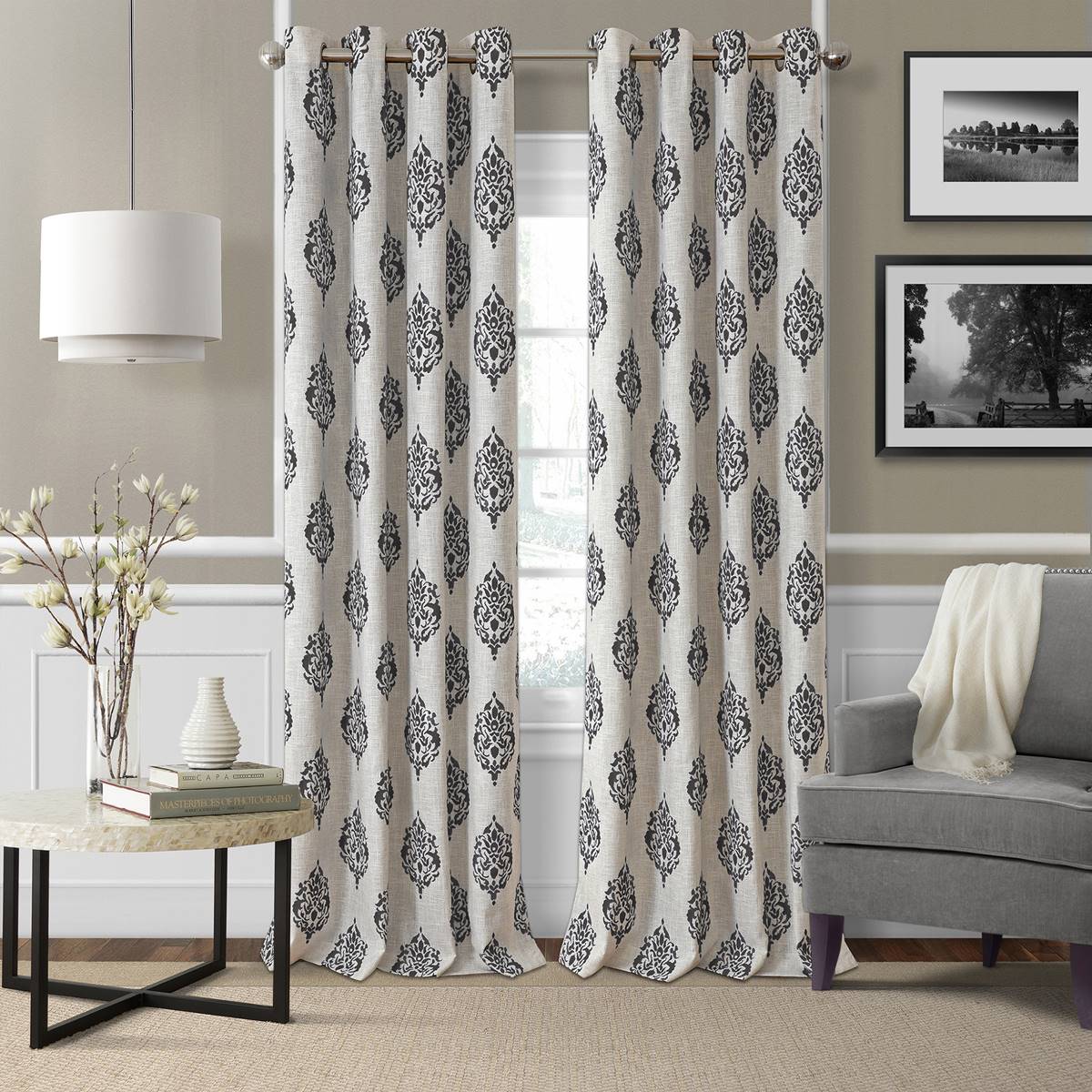 Elrene Navara Medallion Room Darkening Window Curtain