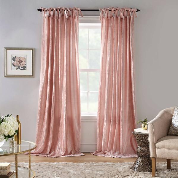 Threadmade Korena Tie-Top Crushed Velvet Window Curtain