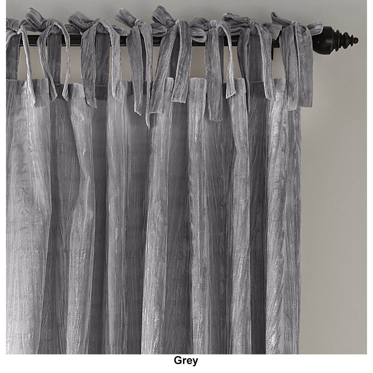 Elrene Korena Tie-Top Crushed Velvet Window Curtain