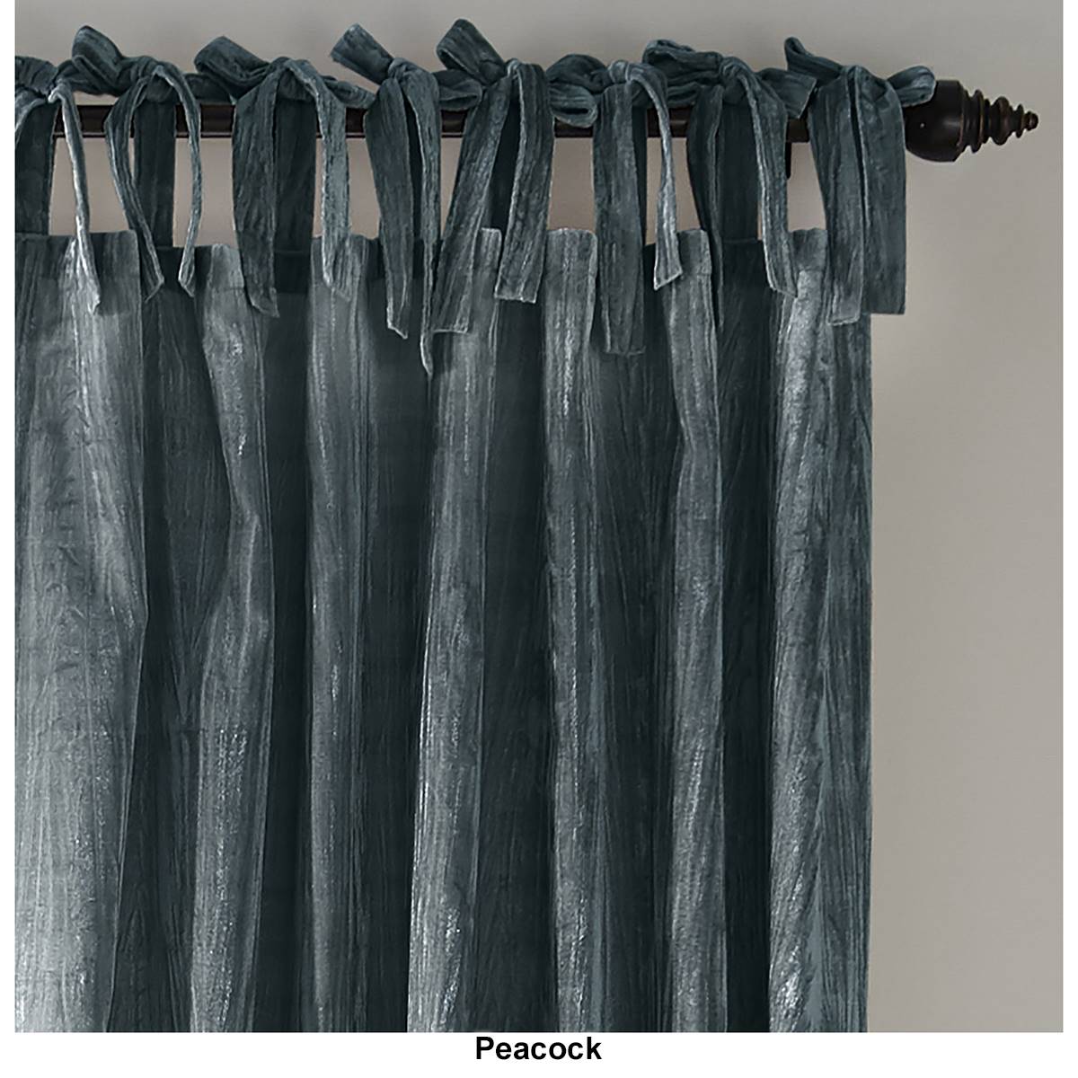 Elrene Korena Tie-Top Crushed Velvet Window Curtain