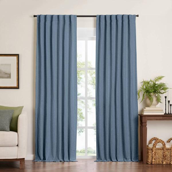 Threadmade Harrow Solid Texture Blackout Window Curtain Panel