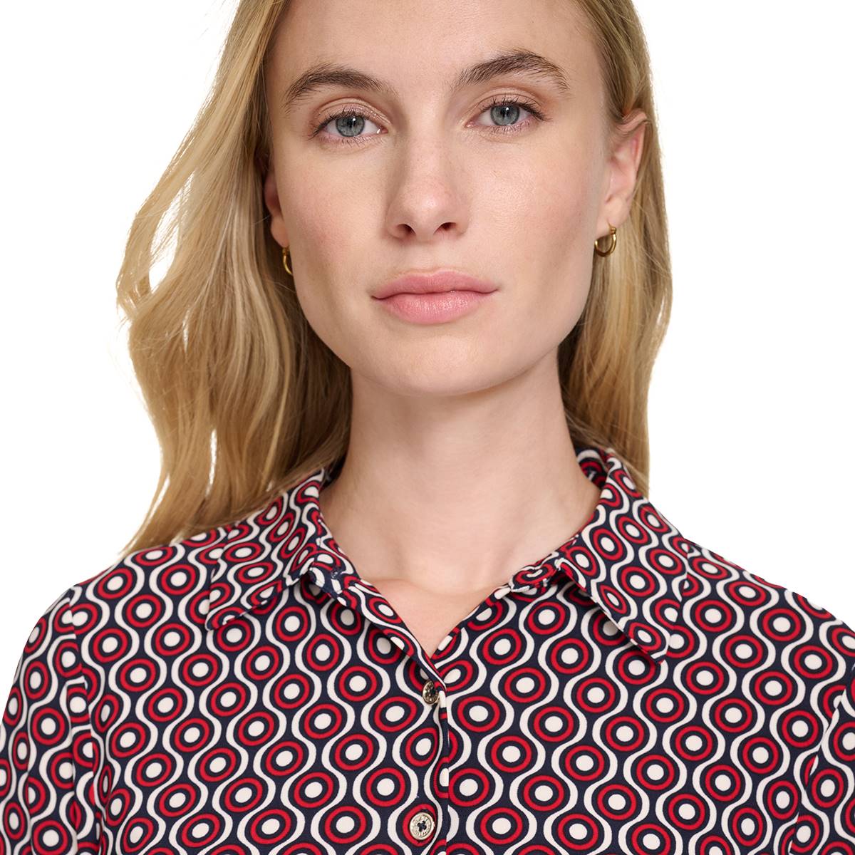 Womens Tommy Hilfiger Long Sleeve Lattice Button Front Blouse