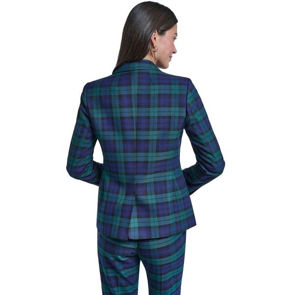 Womens Tommy Hilfiger Long Sleeve Black Watch Plaid Blazer alternate view