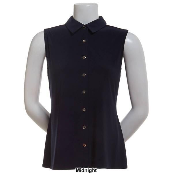 Womens Tommy Hilfiger Sleeveless Button Front Knit Blouse alternate view