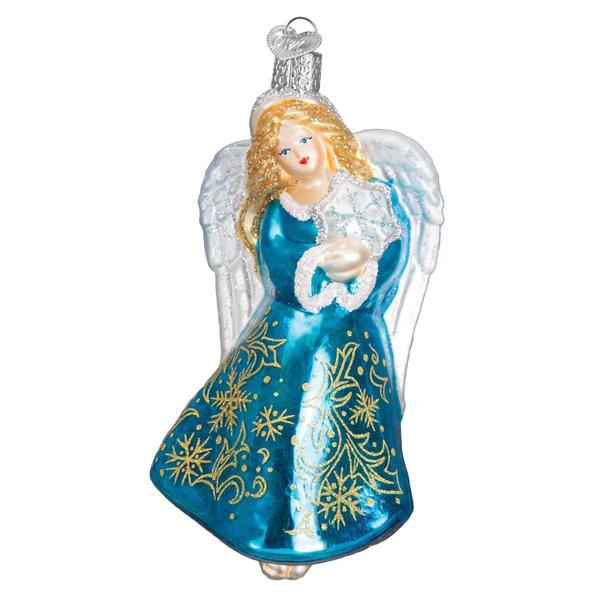 Old World Christmas Snowflake Angel Glass Ornament alternate view