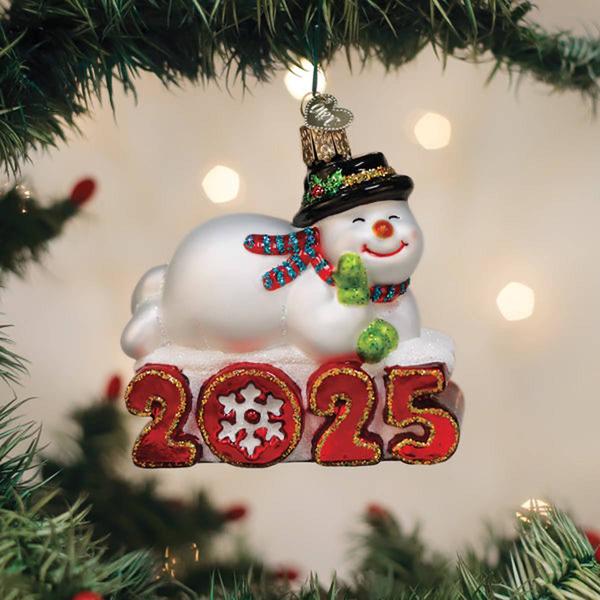 Old World Christmas 2025 Snowman Blown Glass Ornament alternate view