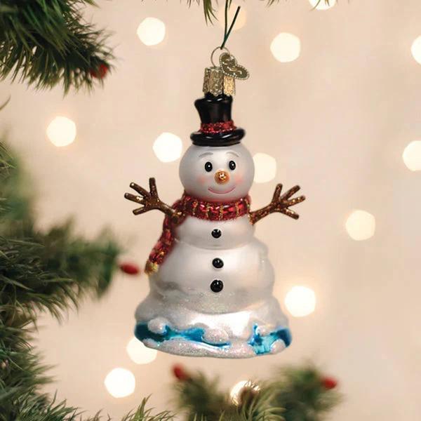 Old World Christmas Mr Melting Snowman Glass Ornament