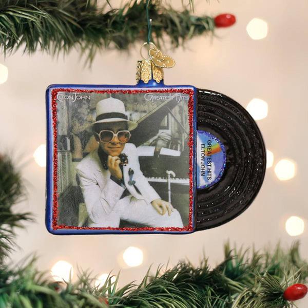 Old World Christmas Elton John Greatest Hits Blown Glass Ornament
