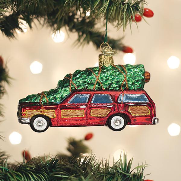 Old World Christmas Station Wagon with Tree Christmas Ornament