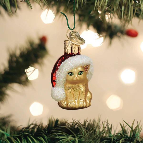 Old World Christmas Mini Santa Kitten Ornament