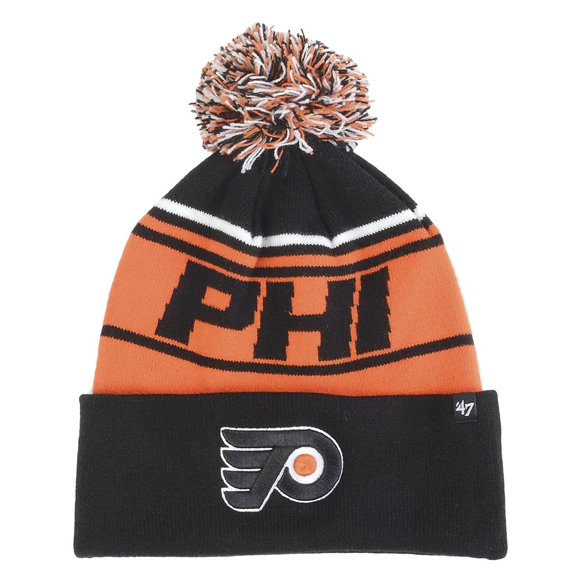 Mens '47 Brand Philadelphia Flyers Stylus Cuff Knit Hat With Pom