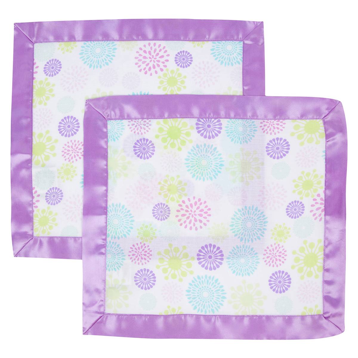 MiracleWare(R) 2-Pack Purple Trim Muslin Security Blankets