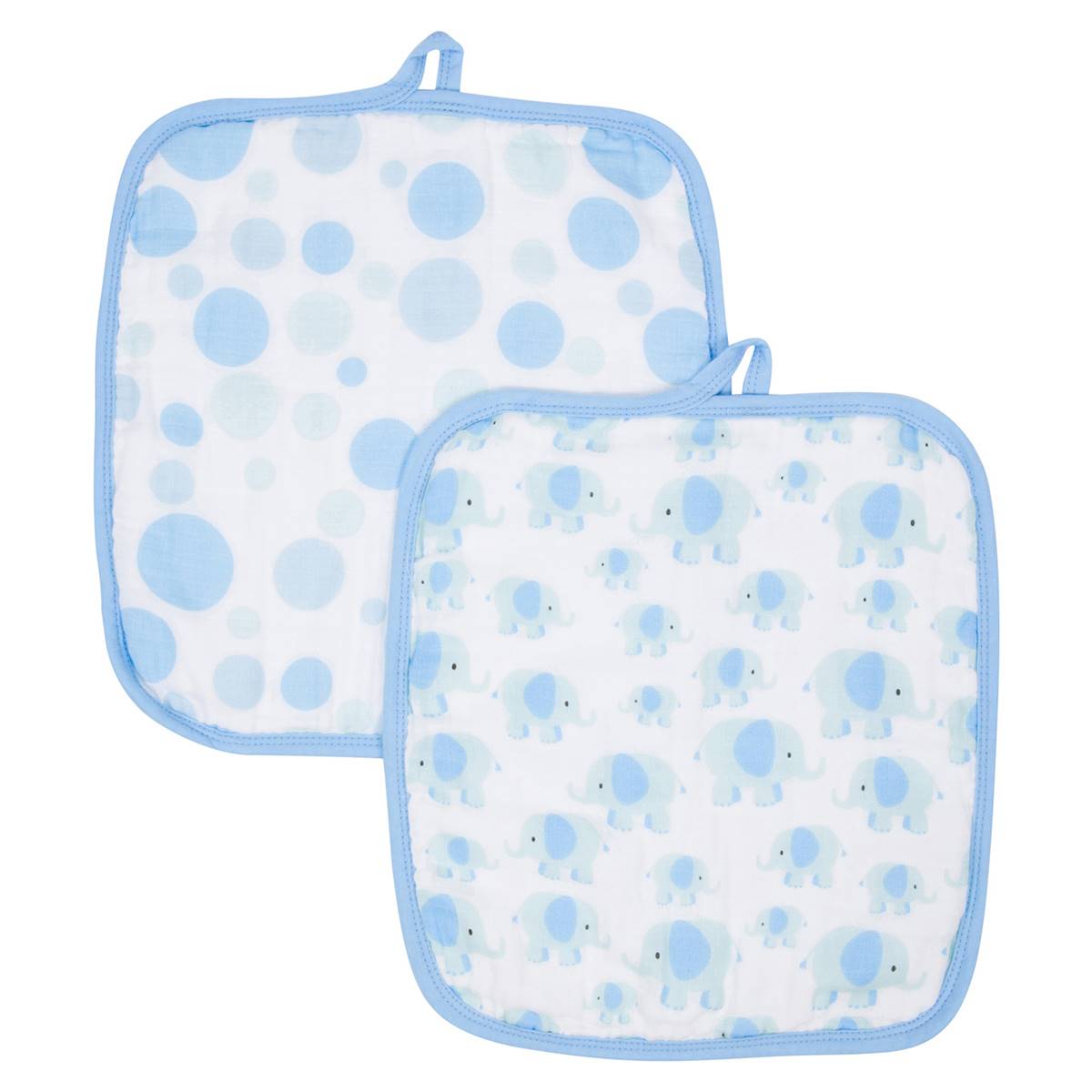 MiracleWare(R) 2-Pack Elephant & Dot Washcloths
