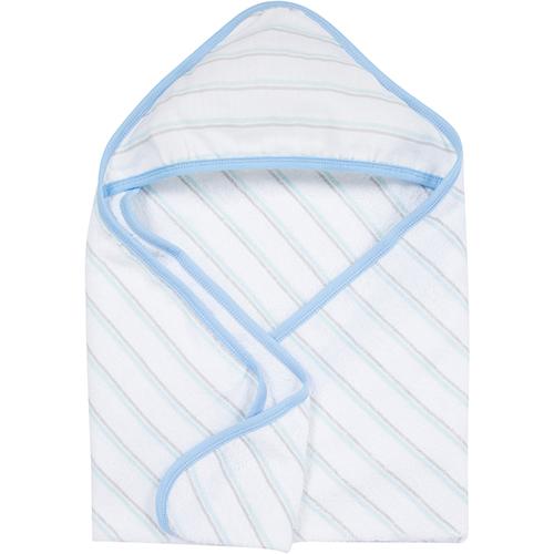MiracleWare(R) Blue & Grey Stripe Hooded Towel