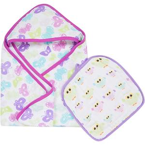 MiracleWare(R) Butterfly Towel & Owl Washcloth Set