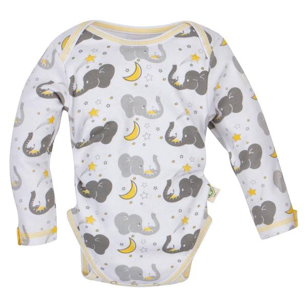 Baby Unisex (NB-24M) MiracleWear(R) Elephant Long Sleeve Bodysuit