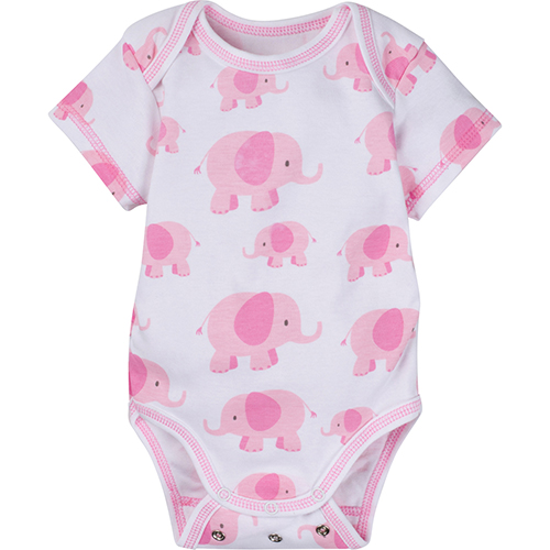 Baby Girl (NB-18M) MiracleWear(R) Pink Elephant Bodysuit