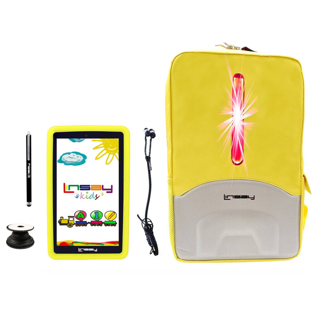 Kids Linsay 7in. Quad Core Tablet With LED Backpack