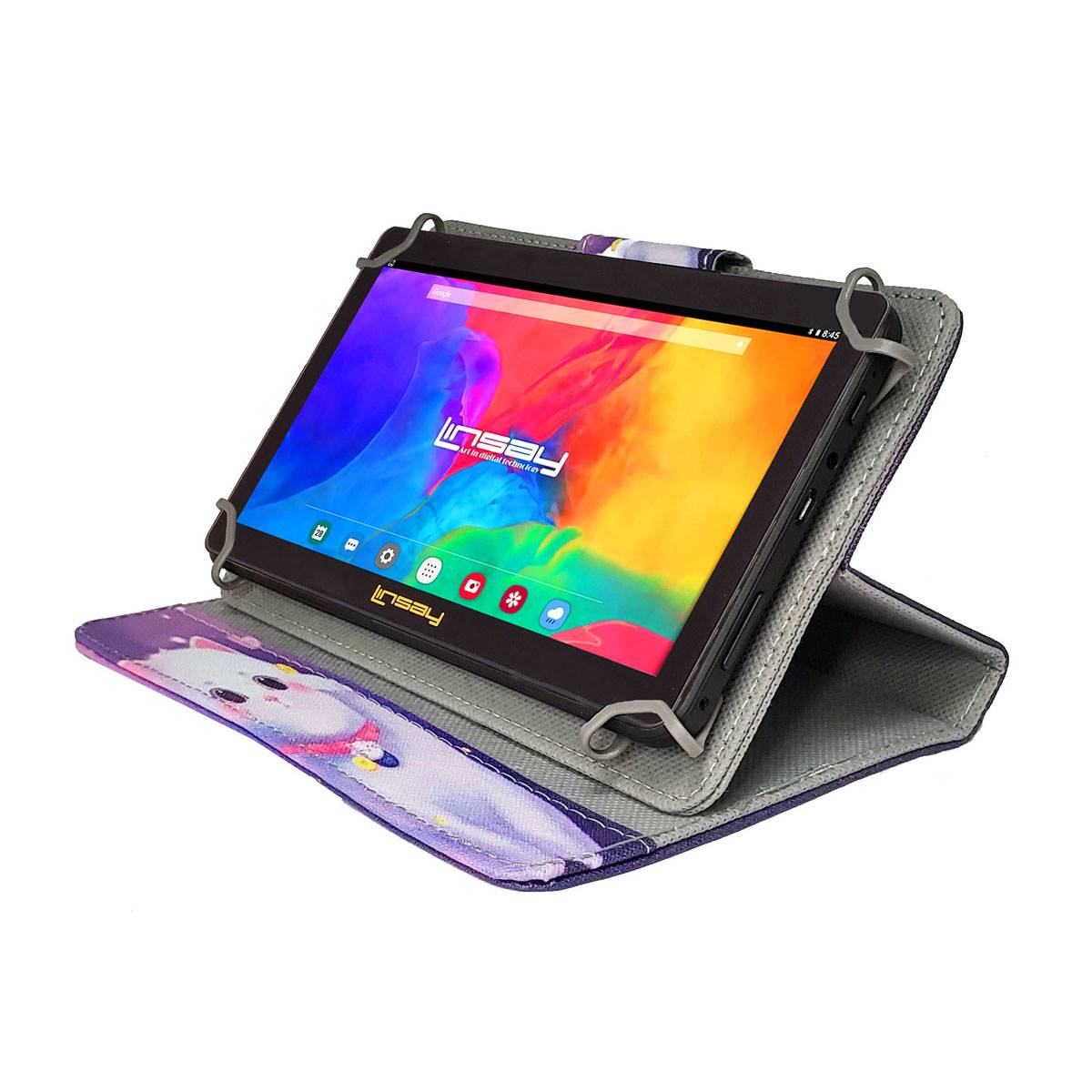 Linsay 7in. Quad Core Tablet With Kitty Leather Case