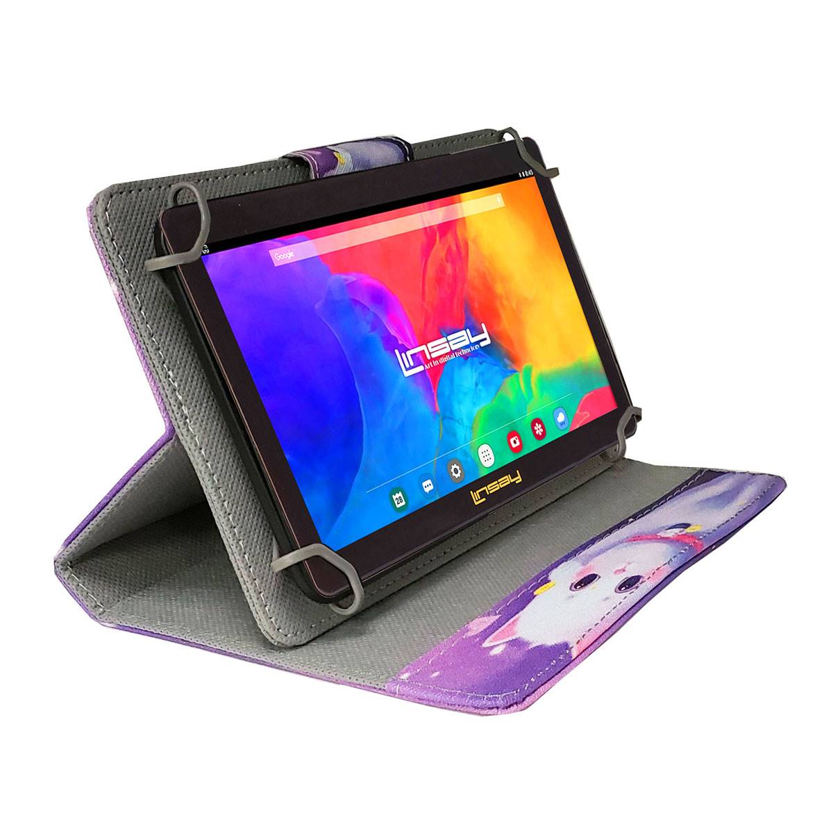 Linsay 7in. Quad Core Tablet With Kitty Leather Case