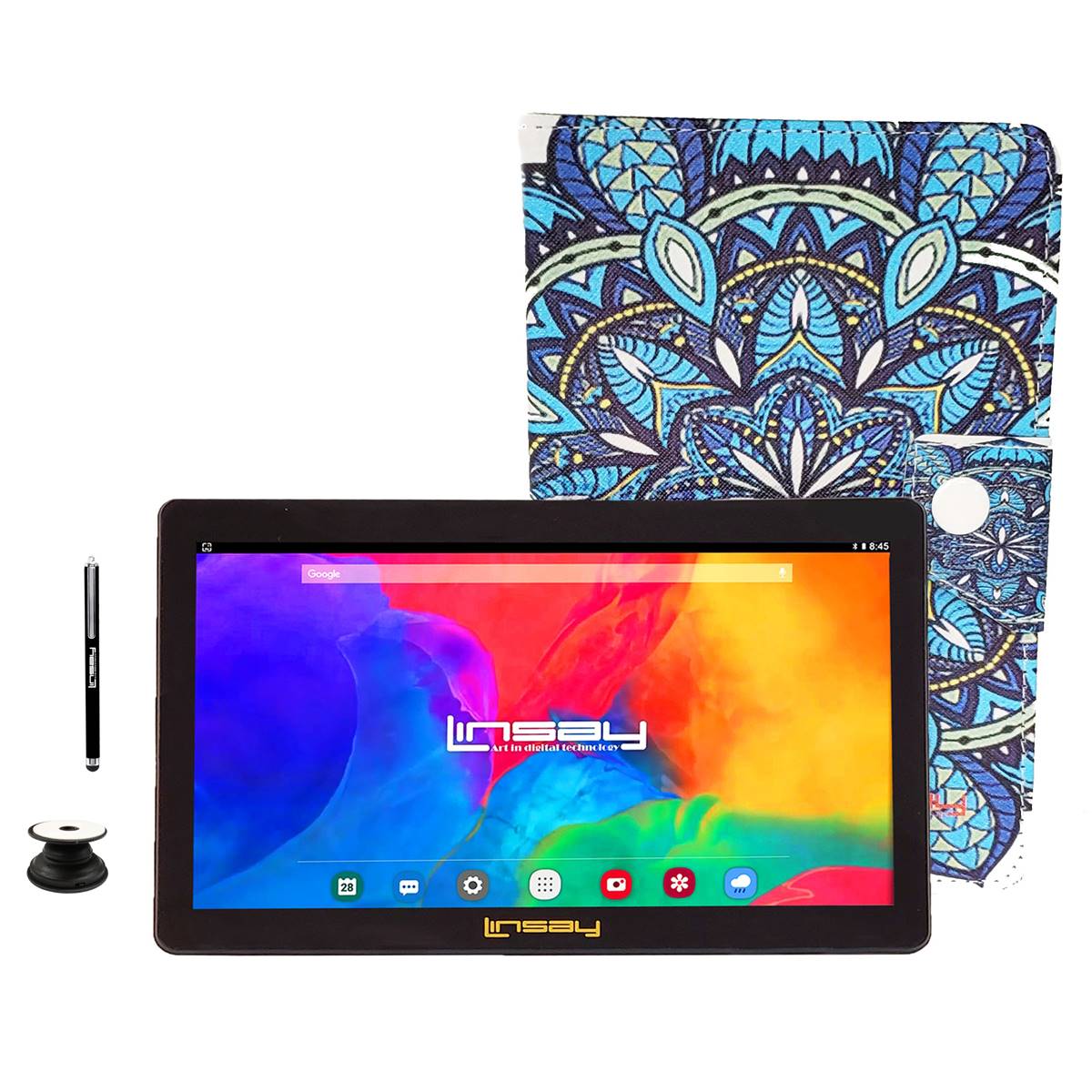 Linsay 7in. Quad Core Tablet With Mandala Leather Case