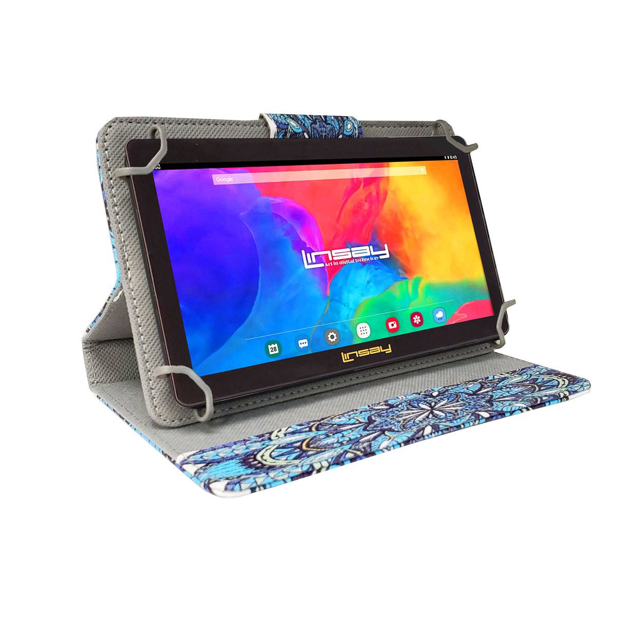 Linsay 7in. Quad Core Tablet With Mandala Leather Case