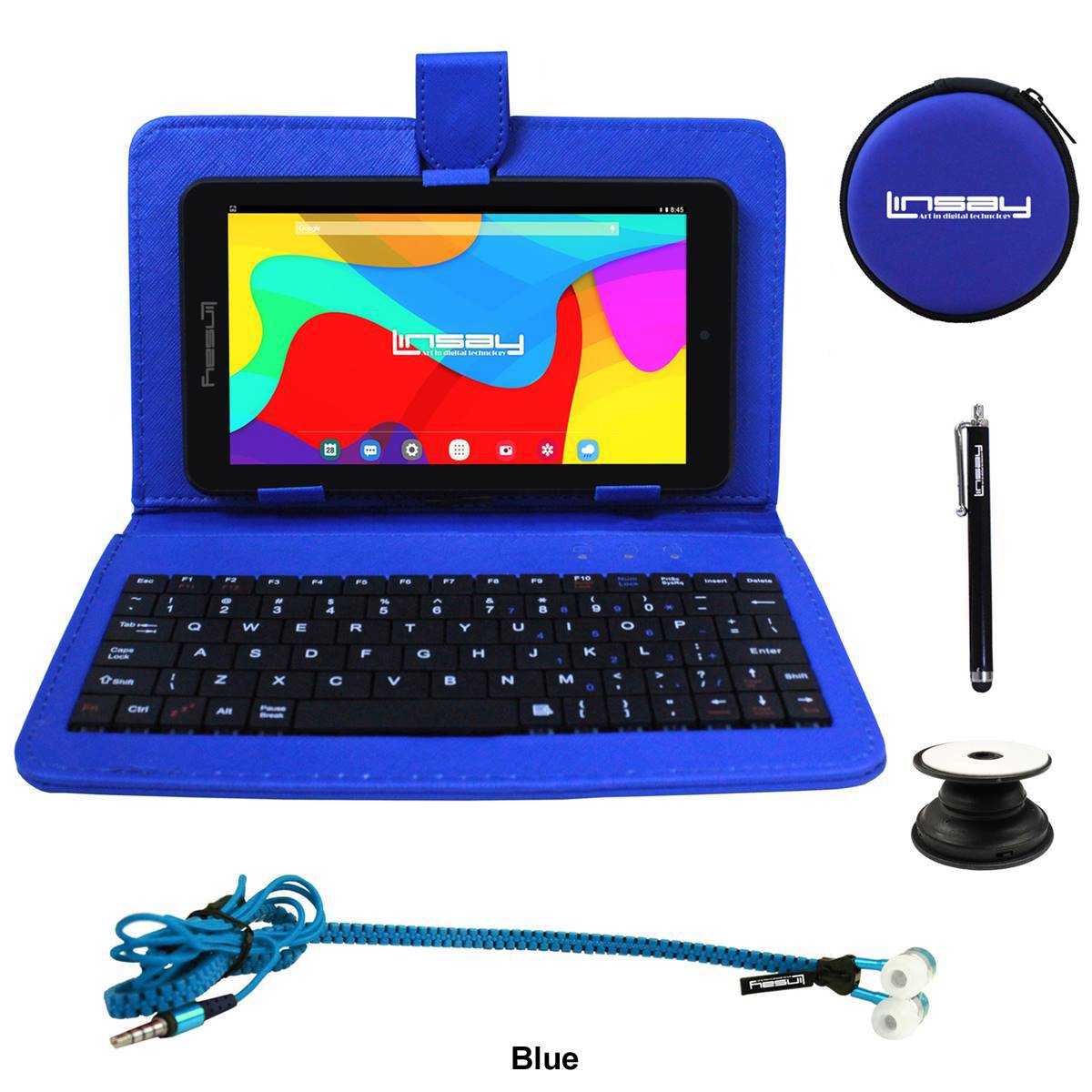 Linsay 7in. Quad Core Tablet W. Leather Keyboard And Earphones