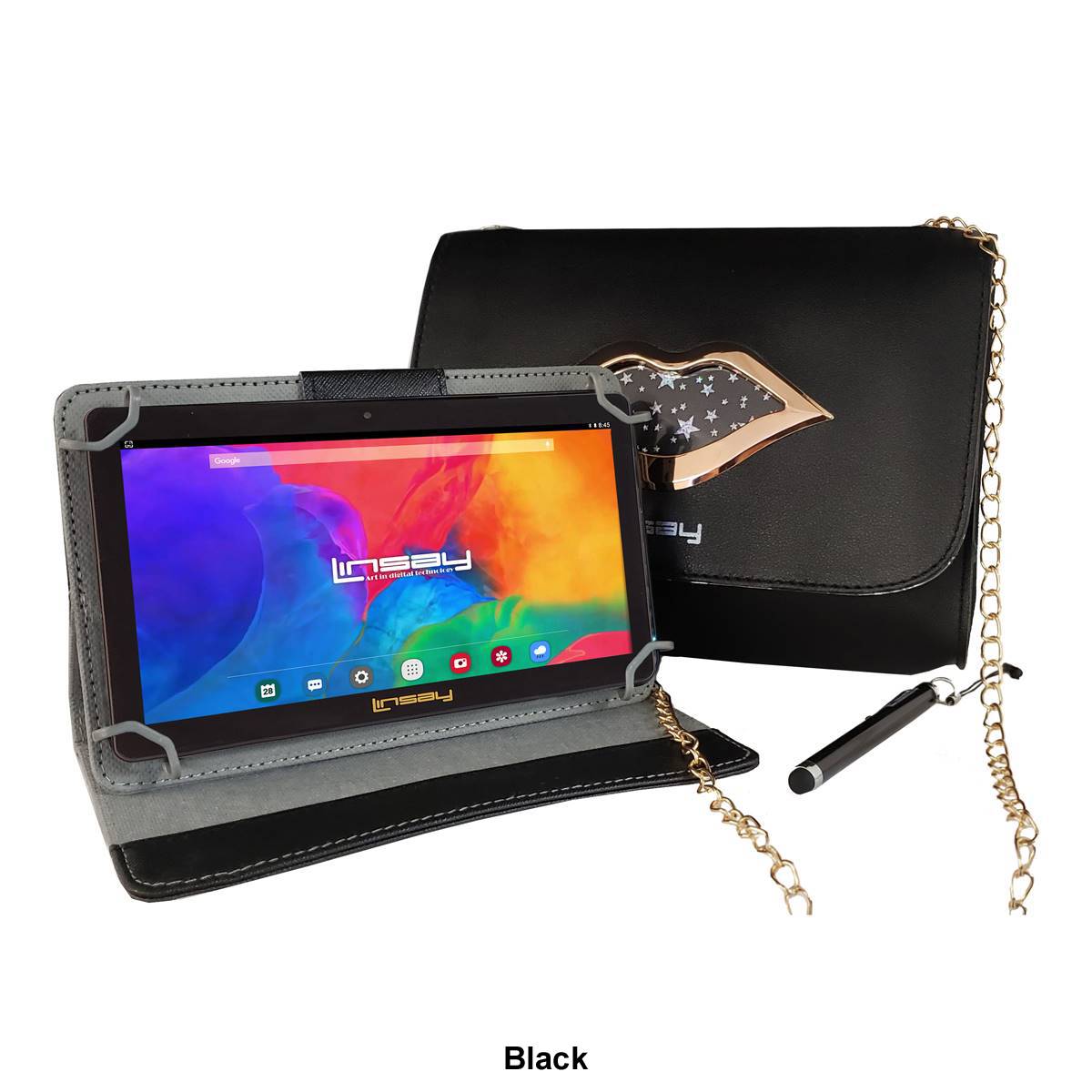 Linsay 7in. Quad Core Tablet With Fashion Kiss Handbag