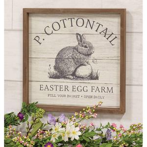 The Hearthside Collection Cottontail Easter Egg Farm Sign