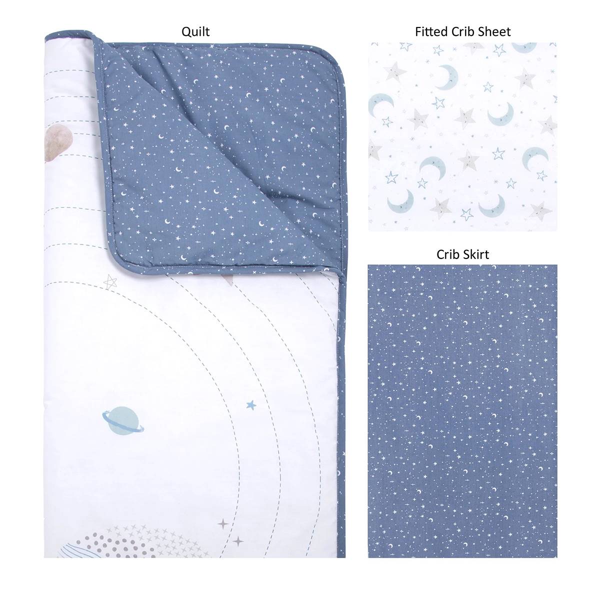 Trend Lab(R) 3pc. Reversible Celestial Space Crib Bedding Set