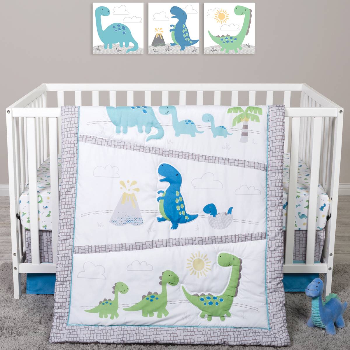 Sammy & Lou(R) Dinosaur Pals 4pc. Crib Bedding Set