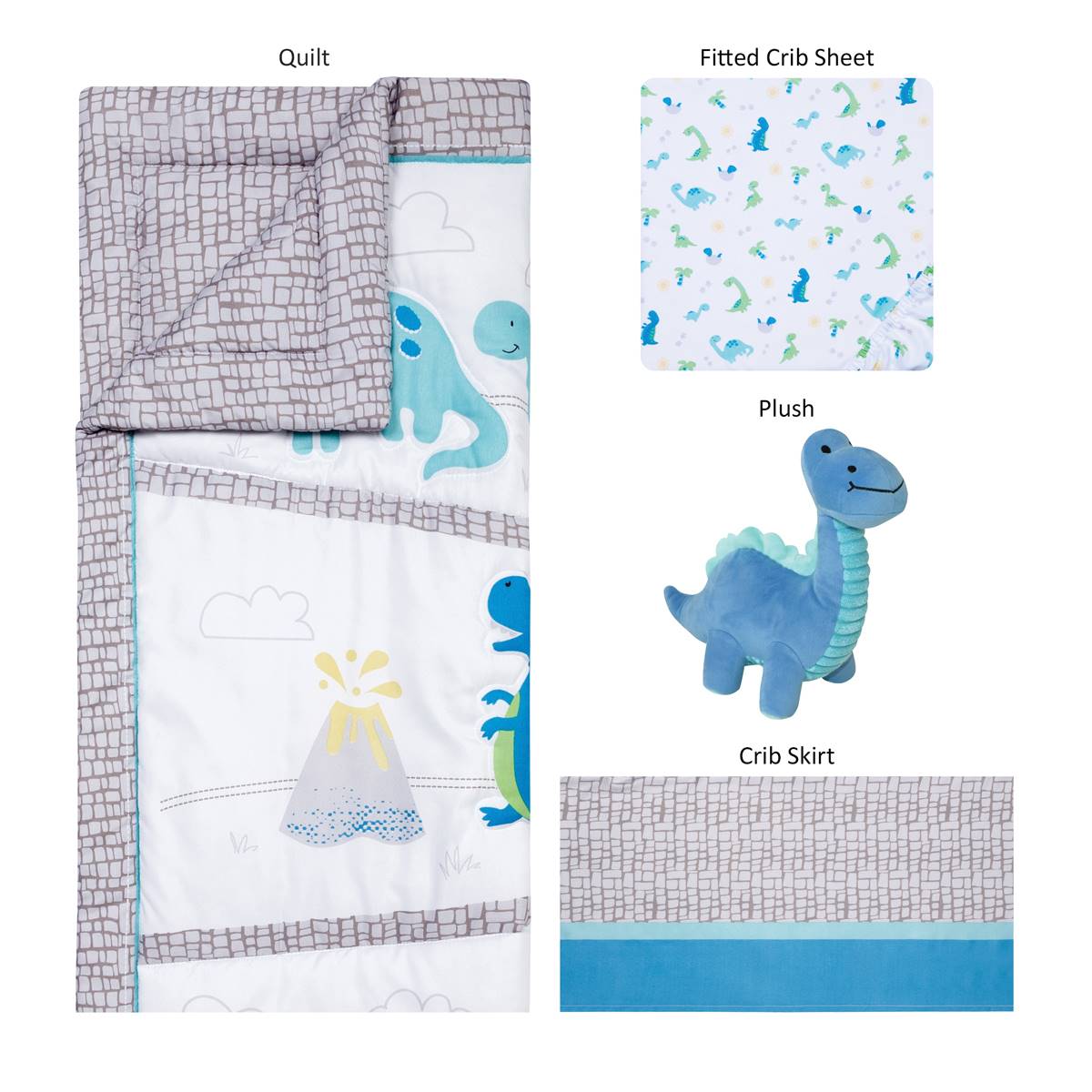 Sammy & Lou(R) Dinosaur Pals 4pc. Crib Bedding Set