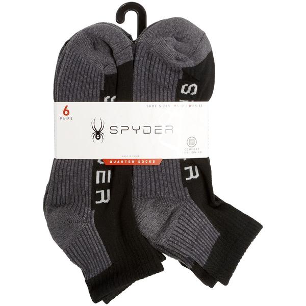Mens Spyder 6pk. Ribbed Sole Quarter Socks alternate view