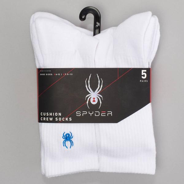 Mens Spyder 5pk. Solid Crew Socks