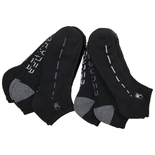 Mens Spyder 6pk. Dotted Line Accent Low Cut Socks - Black