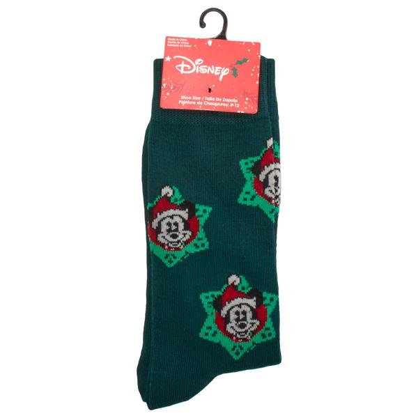 Mens Disney Mickey Mouse(R) Snowflake Crew Socks