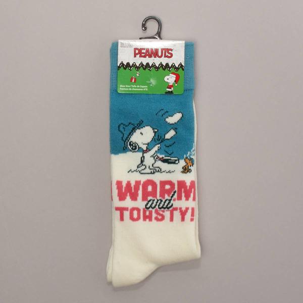 Mens Peanuts(tm) Warm and Toasty Christmas Crew Socks