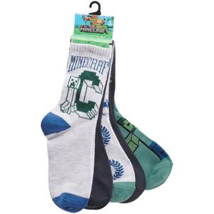 Boys (8-20) 5pk. Minecraft Team Crew Socks