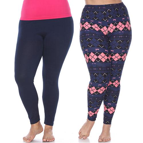 Plus Size White Mark 2pk. Leggings