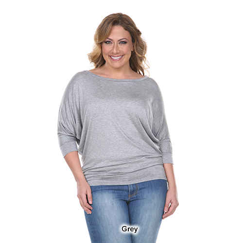 Plus Size White Mark Batwing Sleeve Top