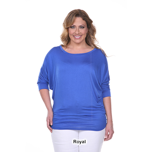 Plus Size White Mark Batwing Sleeve Top