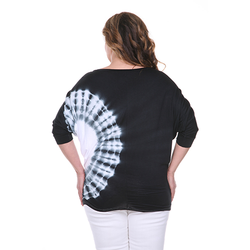 Plus Size White Mark Tie Dye Tunic