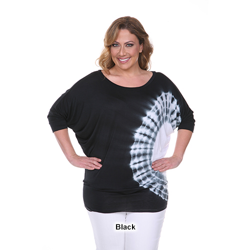 Plus Size White Mark Tie Dye Tunic