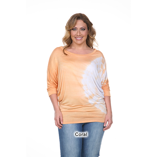 Plus Size White Mark Tie Dye Tunic