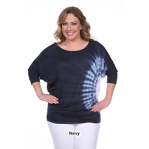 Plus Size White Mark Tie Dye Tunic