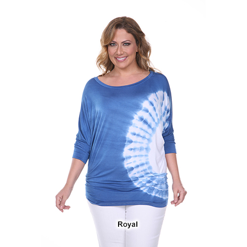 Plus Size White Mark Tie Dye Tunic