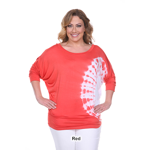 Plus Size White Mark Tie Dye Tunic