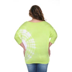 Plus Size White Mark Tie Dye Tee - Green alternate view